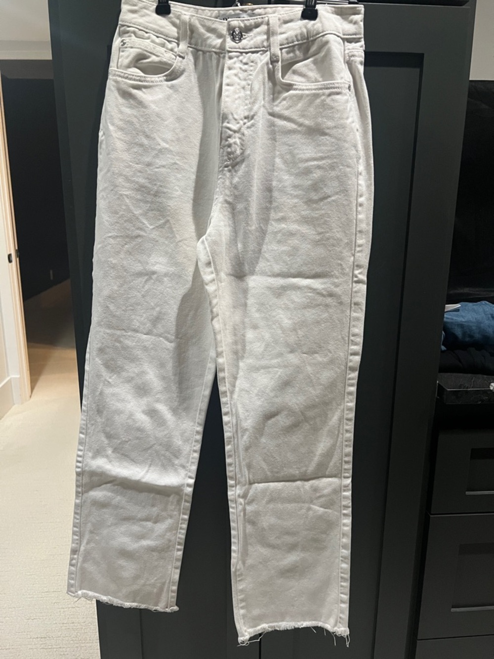 White Straight-Leg Jeans
